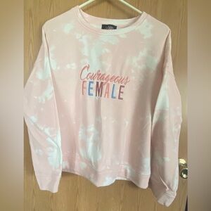 Courageous Female Pink Tie-Dye Sweatshirt